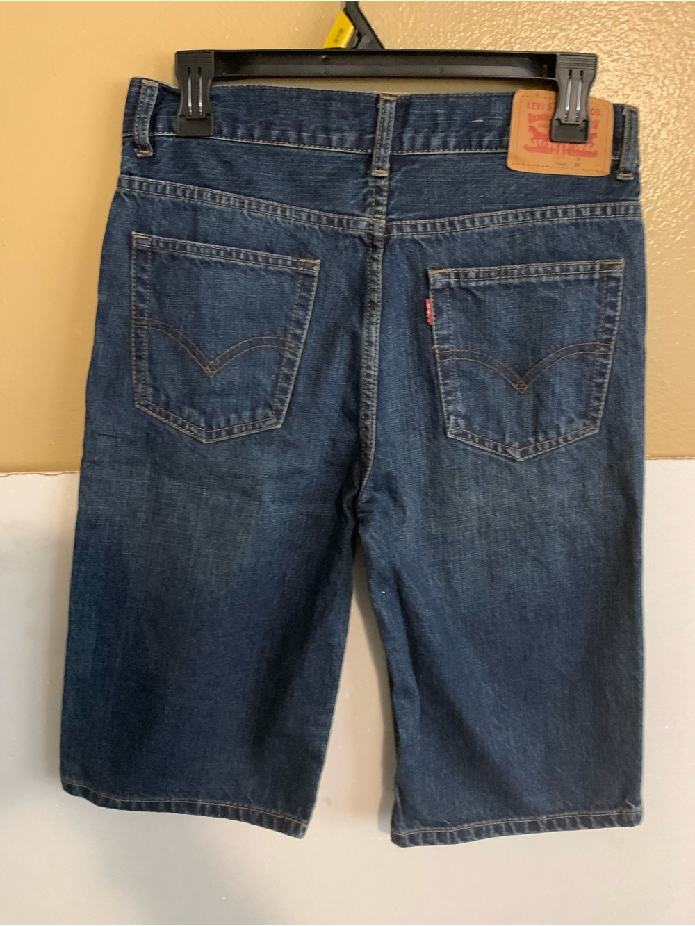 Levi's Navy Denim Knee-Length Shorts